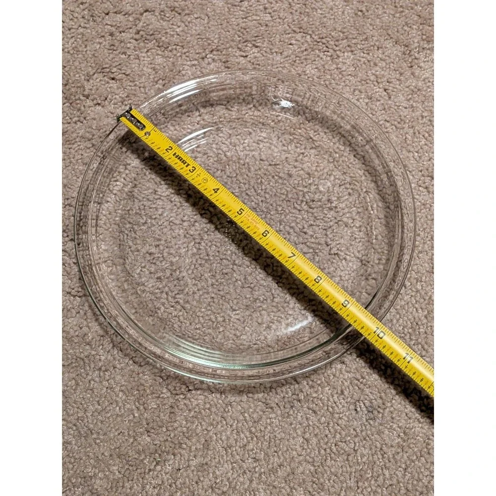 Vnt. PYREX 210 Pie Plate 10” Clear Glass With Flat Rim ~1 1/2